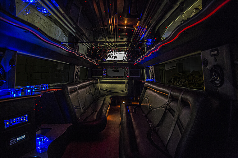 Top amenities inside a party bus