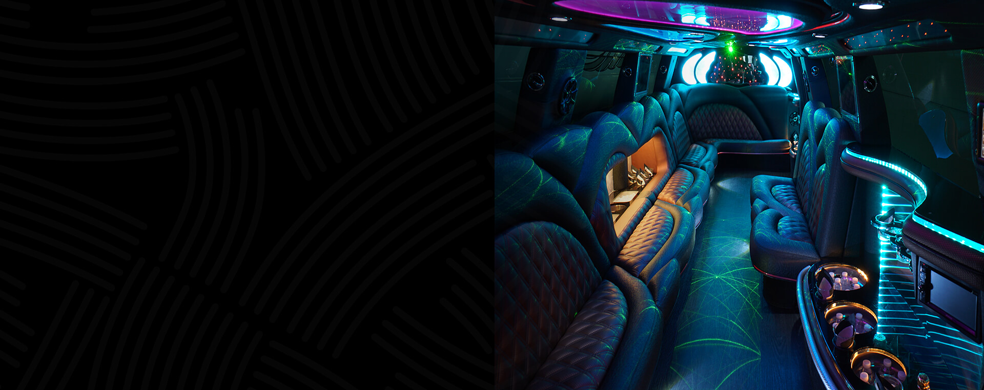 Built-in-bar inside a luxury vehicle