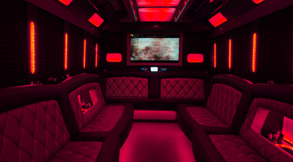 A party bus Jacksonville interior